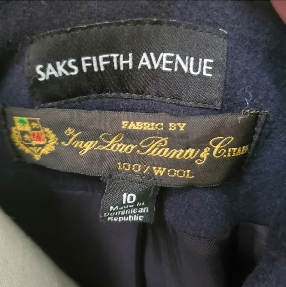 Saks Fifth Avenue Double Breasted Wool Pea Coat - Picture 7 of 11